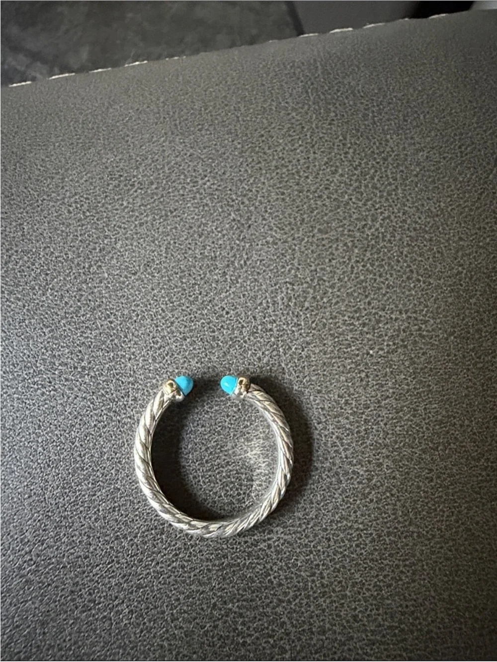 David Yurman Petite Cable Ring Turquoise Size 8 - Picture 3 of 7